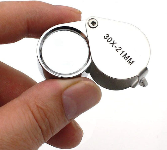 Pocket Loupe 30x 21mm Loop Eye Magnifying Glass Foldable Magnifier