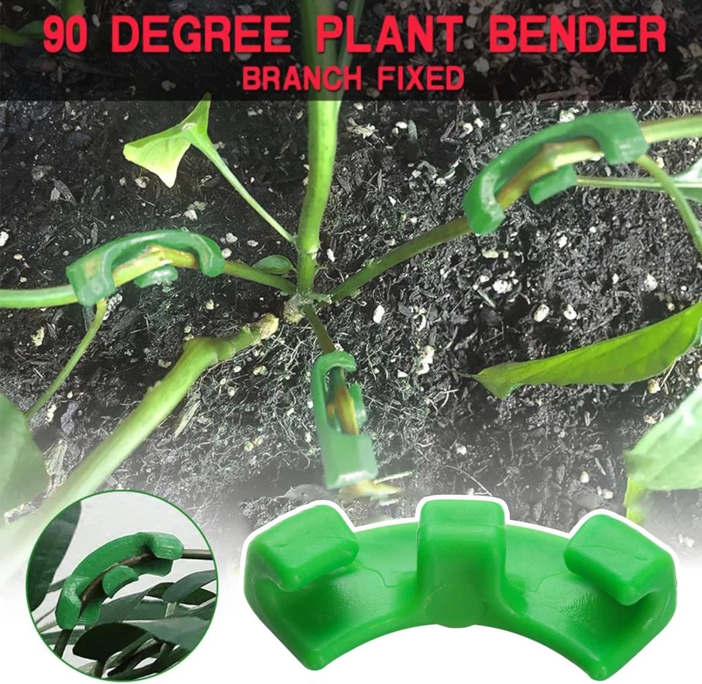 90 Degree Plant Bender, Plant Trainer, for Low Stress Training, 100 Pack, Green